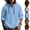 #02 Blue, variant on Mens Loose Fit Linen Shirts Henley Hooded Long Sleeve Cotton Blend Tops Breathable Boho Style Outdoor Camping Hoodies ,M,#02 Army Green