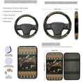 thumbnail image 3 of Jeiento Southwest Aztec Bear 13 Pack Car Seat Cover Set, Including Steering Wheel, Auto Seatbelt Pads, Cup Coasters, Armrest Pad, Lipstick Holder, Mountain Auto Interior Accessories Easy Install, 3 of 8