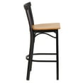 thumbnail image 6 of BizChair Ladder Back Bar Stool Natural Wood Seat, Black Metal Frame (Set of 2), 6 of 8