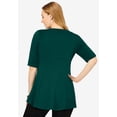 thumbnail image 2 of Jessica London Women's Plus Size Stretch Knit Pleated Tunic, 2 of 4