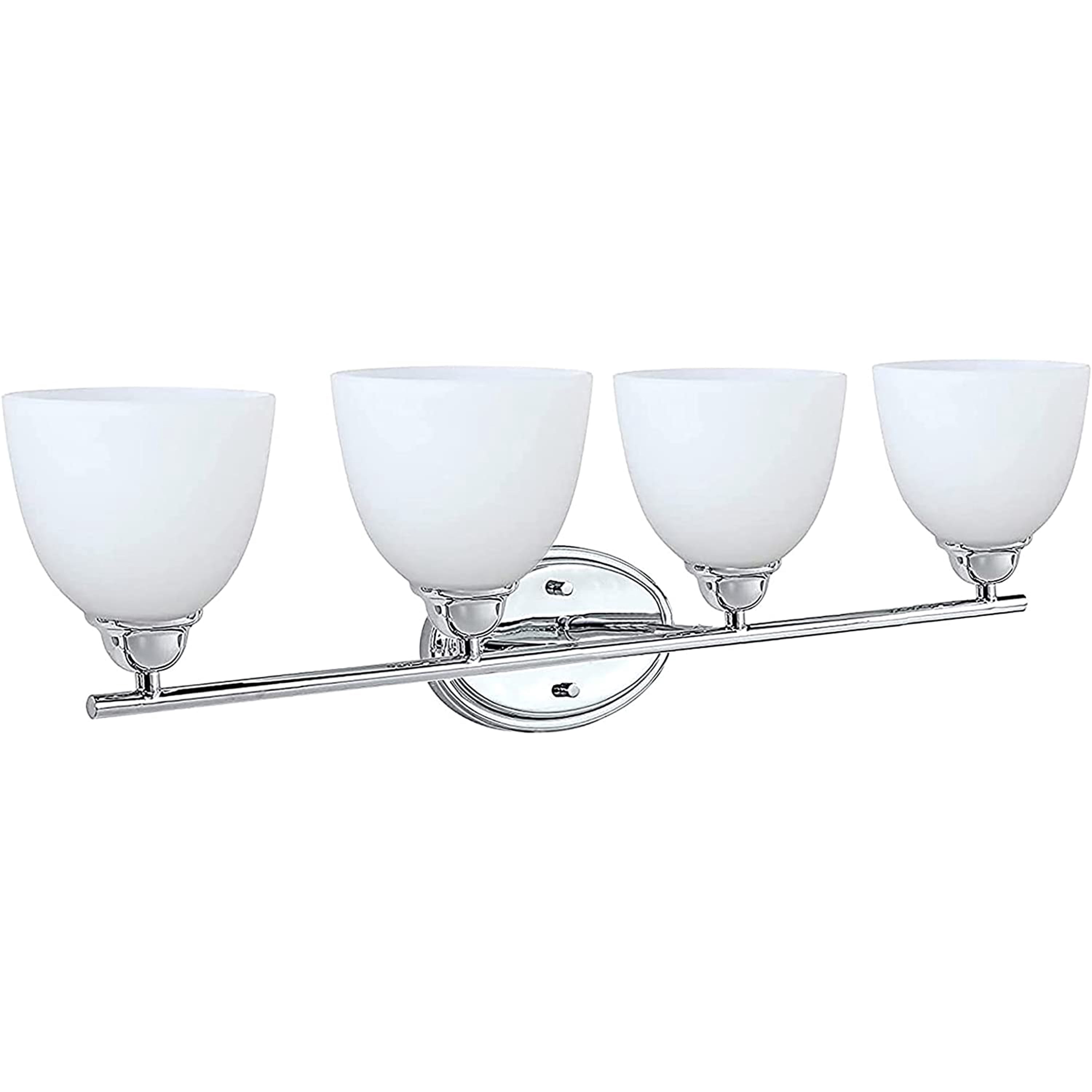 Aspen Creative 62228, Four-Light Metal Bathroom Vanity Wall Light Fixture, 32" Wide, Transitional Design in Chrome