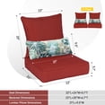 thumbnail image 6 of Aoodor 22"x24" Red Patio Chair Cushions Set, Memory Foam Outdoor Seat Cushions (Set of 2 Seats, 2 Backs, 2 Lumbar Pillows), 6 of 9