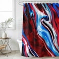 thumbnail image 4 of Red Blue Marble Bathroom Shower Curtains with 12 Hooks Polyester Waterproof Shower Curtain for Stalls and Bathtubs Modern Abstract Art Fluid Marble Decorative Bathroom Privacy Curtain 60x72 Inches, 4 of 8