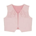 thumbnail image 3 of TiaoBug Kids Cowboy Cowgirl Costume Halloween Dress up Suit Sleeveless Vest Waistcoat Top Pink-B 12, 3 of 7