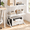 White-Large, variant on Black Large Metal and Wood Desk Printer Stand for Home Office