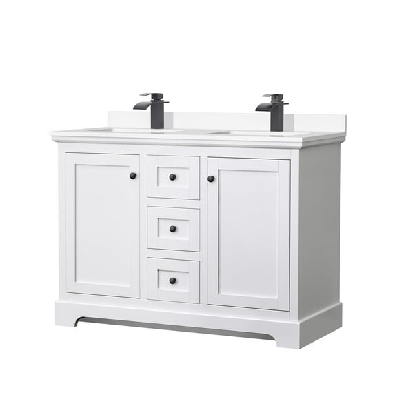 Wyndham Collection WCV232348DWBWCUNSMXX Avery 48" Free Standing Double Basin Vanity Set -