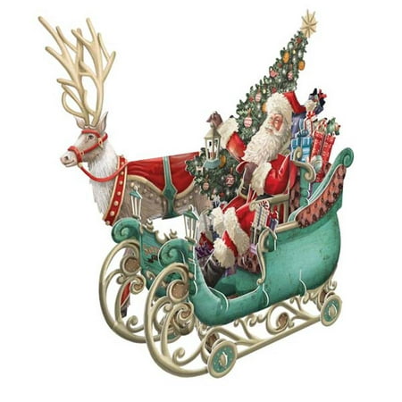 Santa's Sleigh 3D Pop Up Christmas Card (Other) (Best Cad Program For 3d Printing)