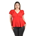 thumbnail image 1 of Blusa manga con detalle Roman Fashion /Tallas Extras, 12351 (Rojo) rojo 40, 1 of 6