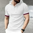 thumbnail image 1 of pstuiky camisetas camisas para hombre, Camiseta deportiva informal con capucha de manga corta para hombre camisetas de hombre l, 1 of 6