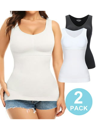 MISS MOLY 2 Pack Women's Cami Shaper Compression Tank Tops Tummy Control  Adjustable Straps Body Shaper Camisoles 