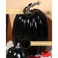 thumbnail image 3 of 12 Pcs Assorted Black Plastic Pumpkins for Decorating - Artificial Foam Pumpkins for Fall Decor, Thanksgiving, Halloween, Wedding & Party, DIY Craft Fake Pumpkin for Table Centerpiece, 3 of 12