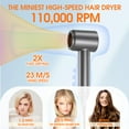 thumbnail image 2 of Posrue High-Speed Hair Dryer with 110,000 RPM Brushless Motor and 200 Million Negative Ions, Gray, 2 of 10