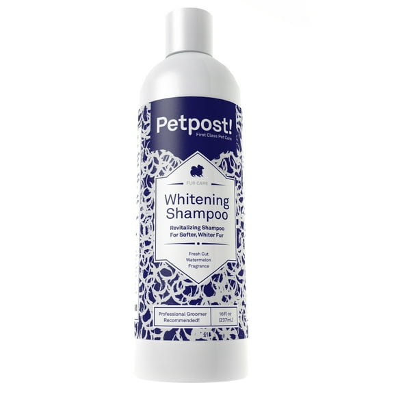 Petpost | Dog Whitening Shampoo - Best Lightening Treatment for Dogs with White Fur - Soothing Watermelon Scent - Maltese, Shih Tzu, Bichon Frise Approved - 16 oz.