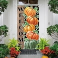 thumbnail image 5 of jopioc Fall Pumpkin Eucalyptus Door Cover for Front Porch, Autumn Thanksgiving Harvest Birthday Party Baby Shower Decoration and Supplies for Home, 70.8*35.4in, 5 of 6