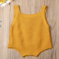 thumbnail image 3 of Newborn Baby Boy Girl Sleeveless Knit Bodysuit Solid Color Button Jumpsuit Warm Clothes, 3 of 6