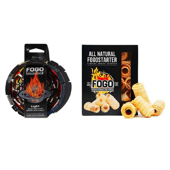 FOGO Ultimate Fire Starter Bundle, Blazaball and FOGOstarters Natural Fire Starters 30 Pieces