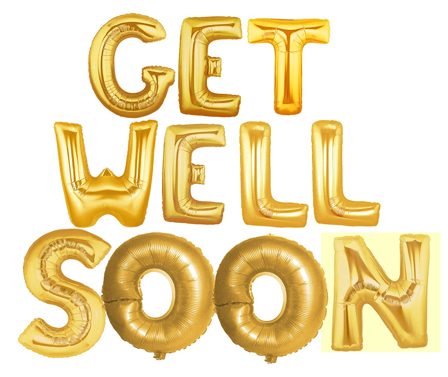 Foil 14" Letter Balloons Saying Phrase Party Word Decor "Get Well