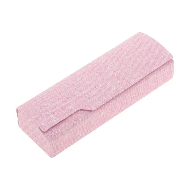 Estuche para gafas de lino sintético portátil de 1 pieza en color rosa