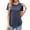 Navy Blue, variant on jinghuiyue Women’s Short Sleeve Shirts Dressy Lace Smocked Summer Tops Trendy Casual T shirts Cute Work Blouses L