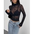 thumbnail image 3 of Zeagoo Mesh Sheer Tops for Women Long Sleeve Layering Tops Slim Fitted Sexy Shirts, 3 of 5