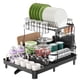 thumbnail image 1 of Escurridor de Platos y Trastes de Acero Inoxidable, Organizador Expandible de 2 Niveles para Fregadero de Cocina, con Drenaje de Válvula, 1 of 9