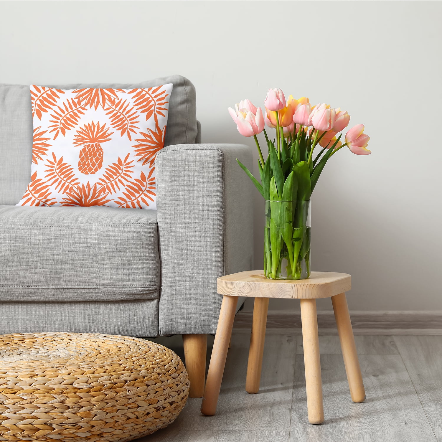 18" x 18" Simply Daisy Pineapple Leaves Decorative Throw Pillow