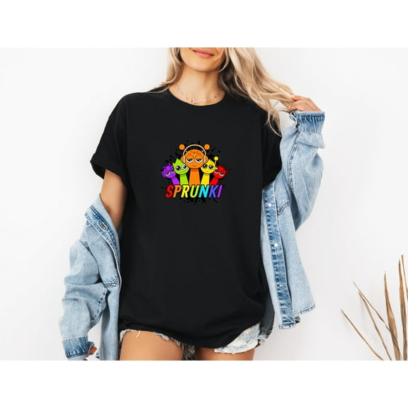 Sprunki Fun and Vibrant Fashion Graphic Print Logo Unisex T-Shirt