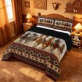 thumbnail image 2 of meiyoeat Vintage Cowboy Horse Aztec Print Full Size Comforter Sets For Boys,Rustic Western Pattern Bedding Comforter Set,Reversible,3 Pieces,1 Comforter and 2 Pillowcases, 2 of 7