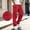 Red, variant on Liuinsasek Mens Cargo Pants Solid Casual Multiple Pockets Drawstring Waist Outdoor Straight Type Fitness Pants Structured and Shaped