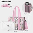 thumbnail image 5 of Teacher Tote Bag,Pioneer Flower Floral Print Pattern Teacher Utility Tote Bag,Large Work Tote Bags for Women with Multiple Pockets,Top Zipper Closure,13.8x10.6x6.7 Inch, 5 of 5