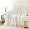 thumbnail image 7 of Cozival Knitted Throw Blanket, Knitted Throw Blanket - Soft & Cozy Lightweight Blanket for Couch, Sofa, Or Bed, Breathable Design Perfect for Spring & Summer, Breathable Bedspread, White, 7 of 7