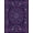 Purple Blue, Pattern 1, variant on ODIKA 4'x6' Maximalist Central Emblem Delicate Blooming Petals Interlocking Design Washable Area Rug None for Bedroom, Reading Nook, Pet Friendly & Non-Shedding