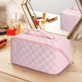 thumbnail image 2 of trousse De Toilette Carre En Cuir Pu Pour Femme - Grand Sac Cosmtiques Rose Pour Homme Trousse De Voyage Pour Homme Et Femme Bagages D'avion, 2 of 5