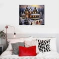 thumbnail image 4 of Leisuo  Christmas Lighted Canvas Print - Winter Scene Wall Art with a Victorian House in a Snowy Setting - LED Lights in the Christmas Trees Light Up - 16" X 12", 4 of 4