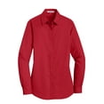 thumbnail image 5 of Port Authority Adult Female Women Plain Long Sleeves Shirt Rich Red 2X-Large, 5 of 6