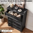 thumbnail image 4 of Joaxswe Classic 4-Piece Adult Farmhouse Engineered Wood Bedroom Furniture Set Black, 4 of 9