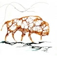 thumbnail image 2 of Art by Leslie Franklin 27x26 Black Ornate Wood Framed with Double Matting Museum Art Print Titled - Cellular Bison, 2 of 4