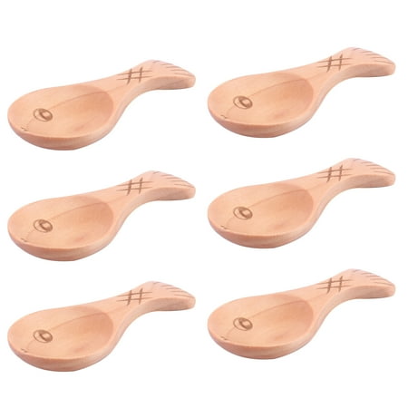 

6Pcs Wooden Spoons Small Salt Spoons Infant Serving Scoop Kitchen Utensils