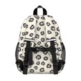 thumbnail image 3 of Black and Beige Leopard Print Backpack for School, Cute School Bag with Adjustable Shoulder Straps and Padded Back, 15"x11.42"x5.5", 3 of 5