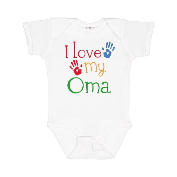 Inktastic I Love My Oma Grandchild Boys or Girls Baby Bodysuit