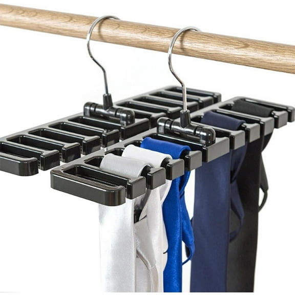 MaPinKa 2 PCS Belts Rack Storage Organizer, Hanger Holder for Belt and Tie Organization Sturdy Closet Tie Racks Hangers for Men & Women Wall mountable belt hanger and tie organizer for closet Black