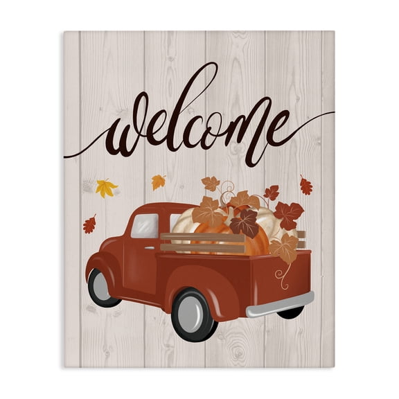 Stupell Industries Traditional Country Pumpkin Harvest Welcome Canvas Art, 24 x 30, by Jo Taylor