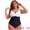Black White, variant on Women's Plus 1 Piece Swimsuit with V-neck and Tummy Control 1X Black White
