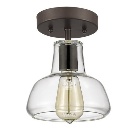 UPC 091037951762 product image for CHLOE Lighting DICKENS Industrial-style 1 Light Rubbed Bronze Semi-flush Ceiling | upcitemdb.com