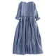 thumbnail image 1 of Vestido de bautizo de algodón y lino para niña - Un solo hombro, dobladillo asimétrico, poliéster, elástico, para primavera/verano, 1 of 4