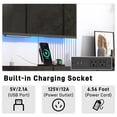thumbnail image 5 of Blotout 80'' Fireplace TV Stand with 40'' Fireplace, Gloss Wall Mounted Fireplace Entertainment Center with Storage&Power Outlet, Modern LED Light Console for Wall-mounted TV Up to 90'', 5 of 10
