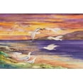 thumbnail image 2 of McKenna, Kathleen Parr 18x13 Black Ornate Wood Framed with Double Matting Museum Art Print Titled - Seagull Sunset, 2 of 4