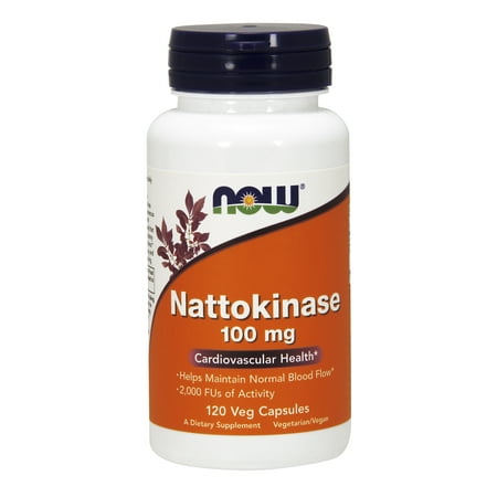 NOW Supplements, Nattokinase 100 mg (from Non-GMO Soy) with 2,000 FUs of Activity, 120 Veg