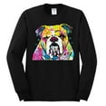 thumbnail image 2 of Wild Bobby Dean Russo Neon Colorful Pug Dog The Bulldog Dog Lover Men Long Sleeve Shirt, Black, Small, 2 of 5