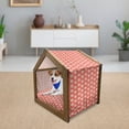 thumbnail image 3 of Love Pet House, Hipster Hearts Pattern with Love You Texts Heart Shapes Valentines Day Theme, Outdoor & Indoor Portable Dog Kennel with Pillow and Cover, 5 Sizes, Vermilion Multicolor, by Ambesonne, 3 of 5